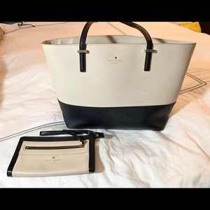 Large Kate Spade tote with matching wristlet